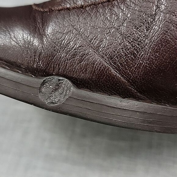 NaNa VTG Brown Leather Granny Ankle Boots Block Heel lace-up SZ 39 - Picture 6 of 12